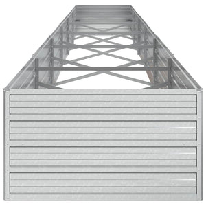 vidaXL Carré potager surélevé 600x80x45 cm Acier galvanisé Argenté