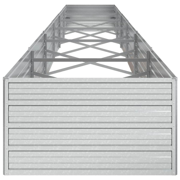 vidaXL Carré potager surélevé 600x80x45 cm Acier galvanisé Argenté