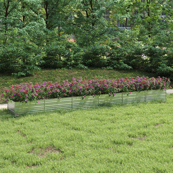 vidaXL Carré potager surélevé 600x80x45 cm Acier galvanisé Argenté
