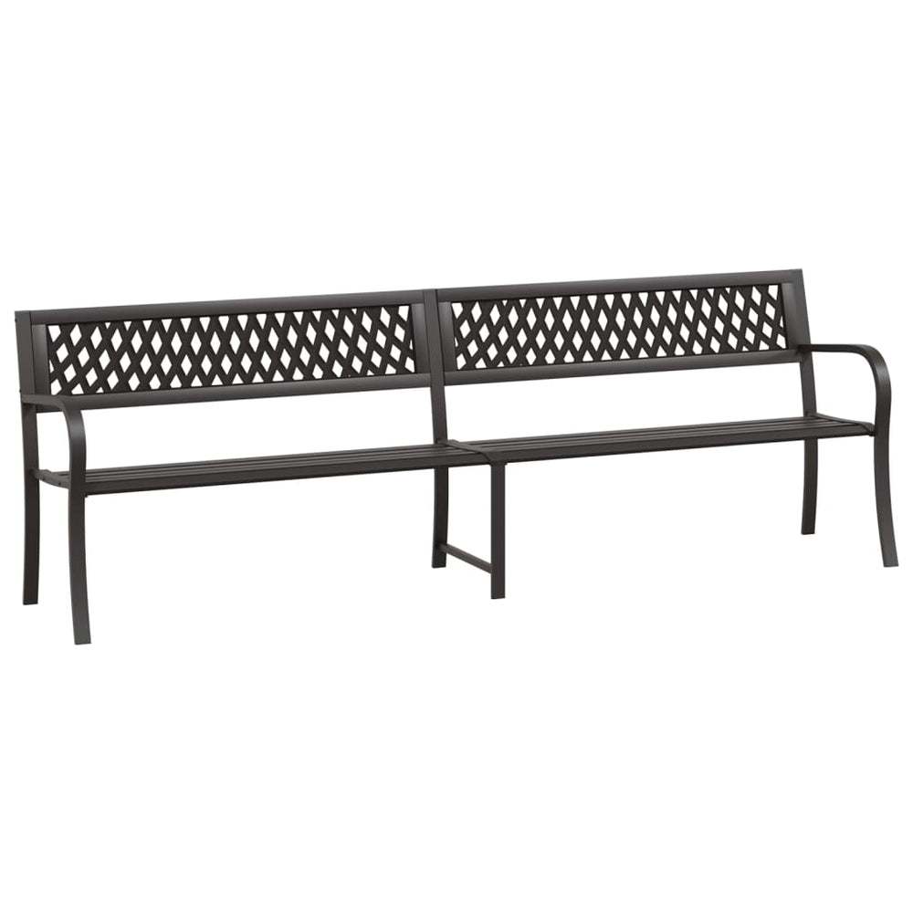 Doppel-Gartenbank 246 cm Schwarz Stahl