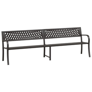 Doppel-Gartenbank 246 cm Schwarz Stahl