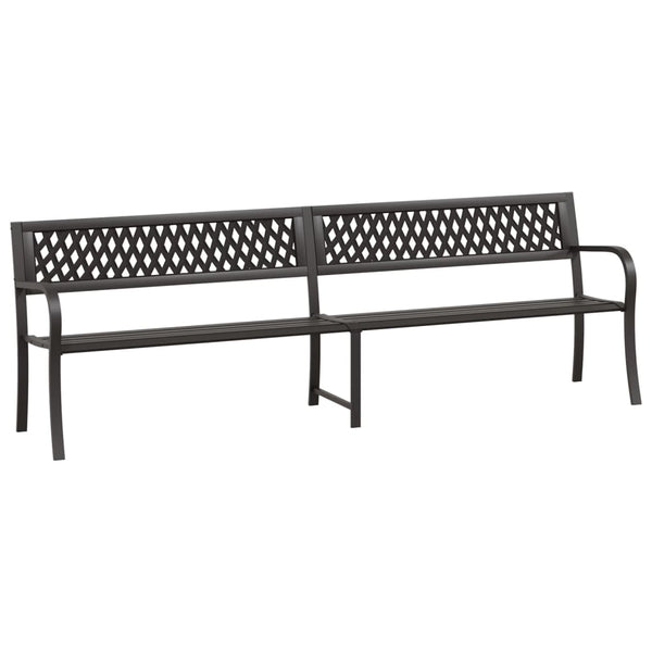 Doppel-Gartenbank 246 cm Schwarz Stahl