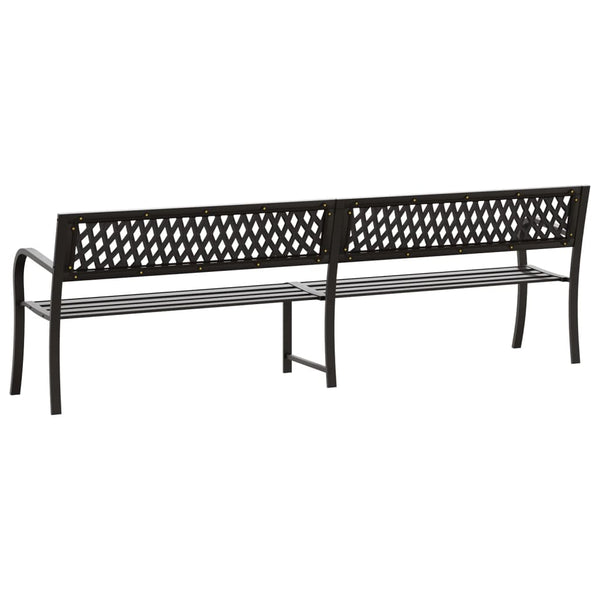 Doppel-Gartenbank 246 cm Schwarz Stahl