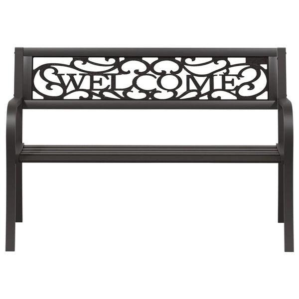 Gartenbank 125 cm Stahl Schwarz