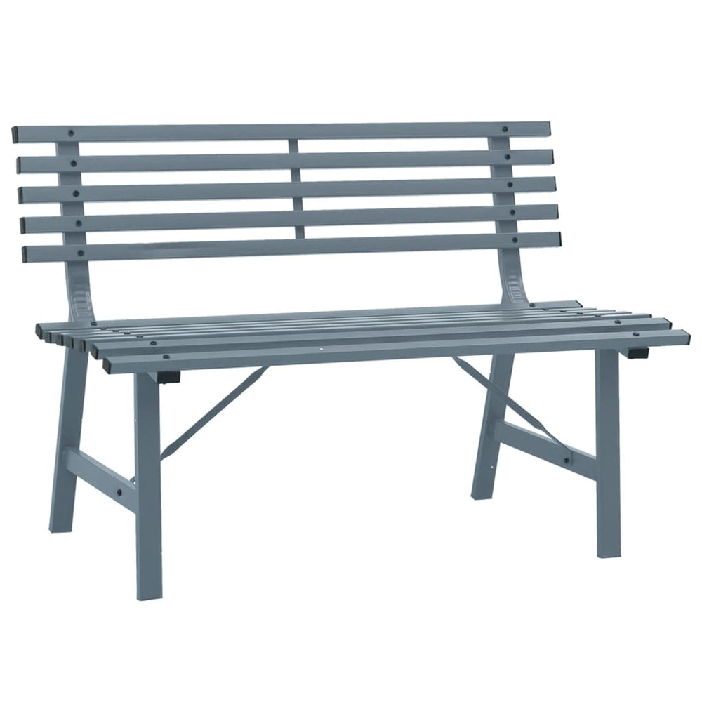 Gartenbank 110 cm Stahl Grau