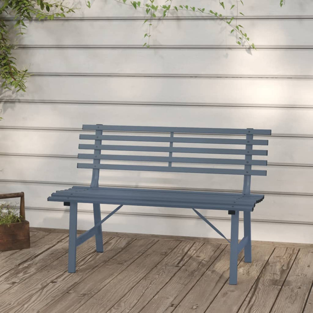 Gartenbank 110 cm Stahl Grau