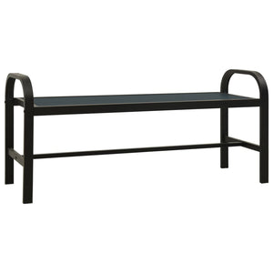 Gartenbank 124,5 cm Stahl und WPC Schwarz