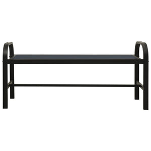 Gartenbank 124,5 cm Stahl und WPC Schwarz