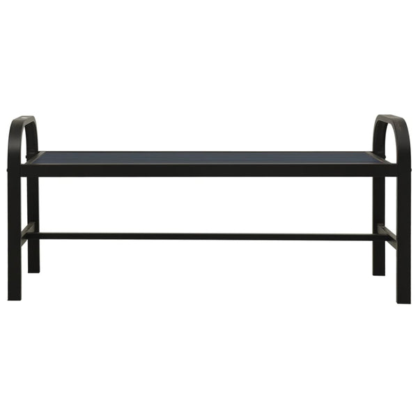 Gartenbank 124,5 cm Stahl und WPC Schwarz