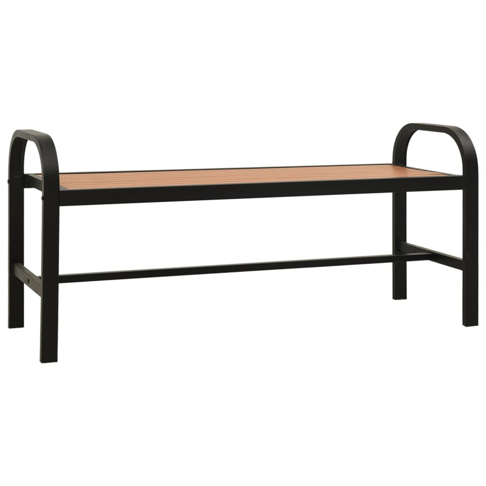 Gartenbank 124,5 cm Stahl und WPC Braun und Schwarz