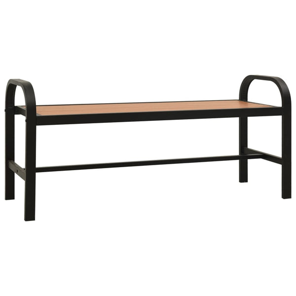 Gartenbank 124,5 cm Stahl und WPC Braun und Schwarz