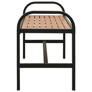 Gartenbank 124,5 cm Stahl und WPC Braun und Schwarz