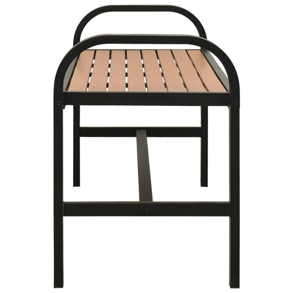Gartenbank 124,5 cm Stahl und WPC Braun und Schwarz