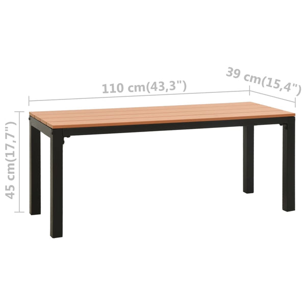 3-tlg. Garten-Essgruppe Stahl und WPC Braun und Schwarz