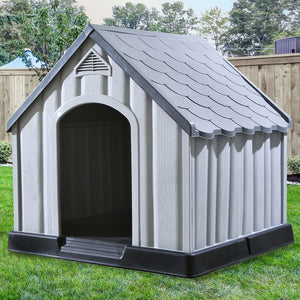 vidaXL Niche pour chien Gris 92x87x91 cm Plastique