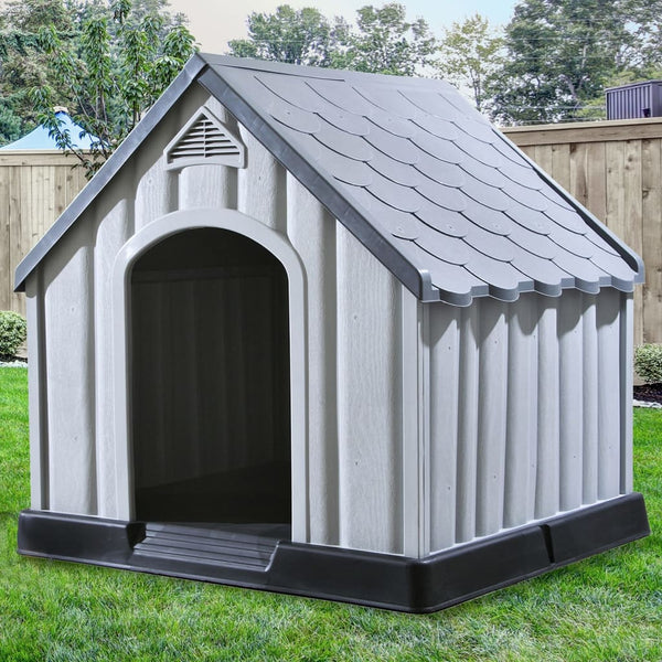 vidaXL Niche pour chien Gris 92x87x91 cm Plastique