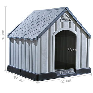 vidaXL Niche pour chien Gris 92x87x91 cm Plastique