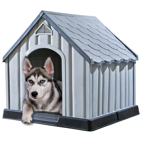 vidaXL Niche pour chien Gris 92x87x91 cm Plastique