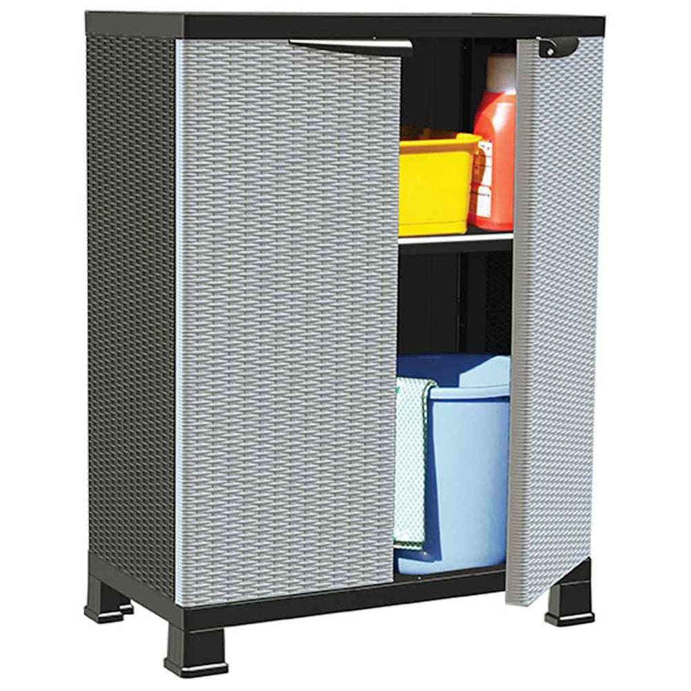 Kunststoffschrank Rattan-Design 68x39x92 cm