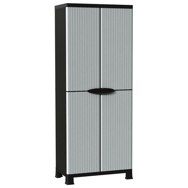 Kunststoffschrank Rattan-Design, 171,5 cm hoch