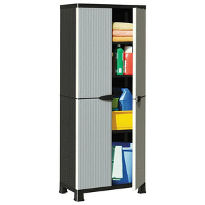 Kunststoffschrank Rattan-Design, 171,5 cm hoch