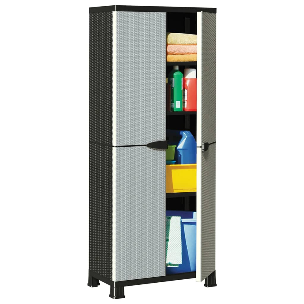Kunststoffschrank Rattan-Design, 171,5 cm hoch