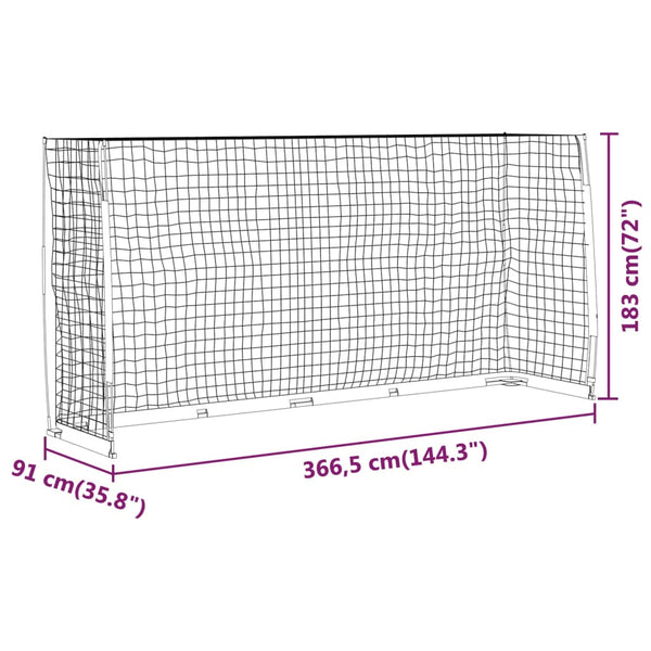 Stahl Fußballtor 366.5x91x183cm