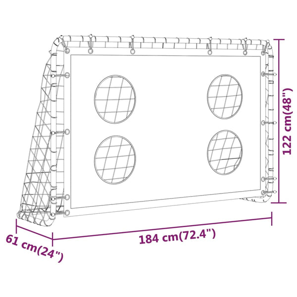 Stahl Fußballtor mit Zielwand 184cm