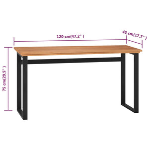 Massivholz Schreibtisch Teak 120x45 cm