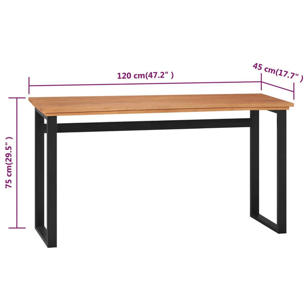 Massivholz Schreibtisch Teak 120x45 cm