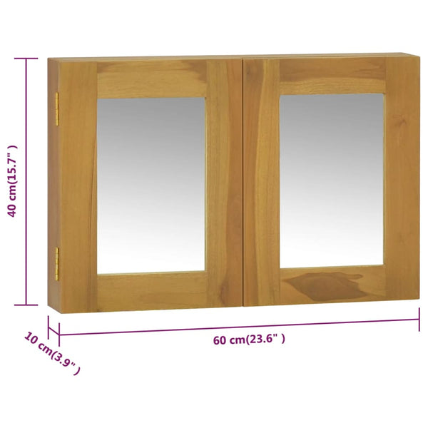 Teak Spiegelschrank 60x40 cm