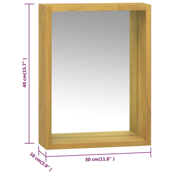 vidaXL Armoire de toilette 30x10x40 cm en teck massif