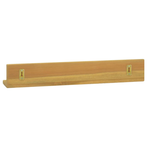 2er Set Wandregale aus massivem Teakholz 60cm