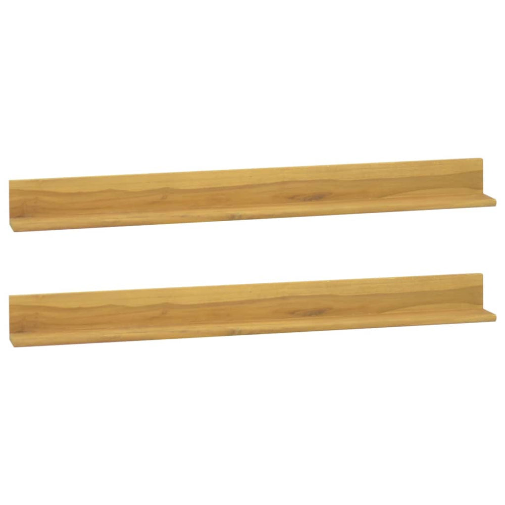 vidaXL Étagères murales 2 pcs 110x10x10 cm Bois de teck massif