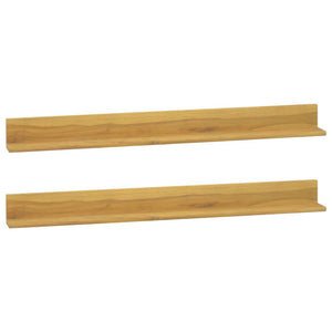 Massivholz Teak Wandregale, 2er Set
