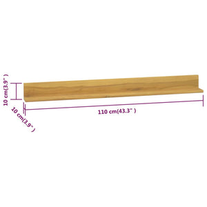 Massivholz Teak Wandregale, 2er Set