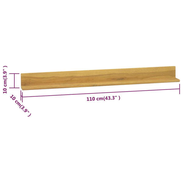 Massivholz Teak Wandregale, 2er Set