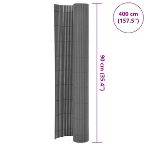Gartenzaun Doppelseitig 90x400 cm Grau