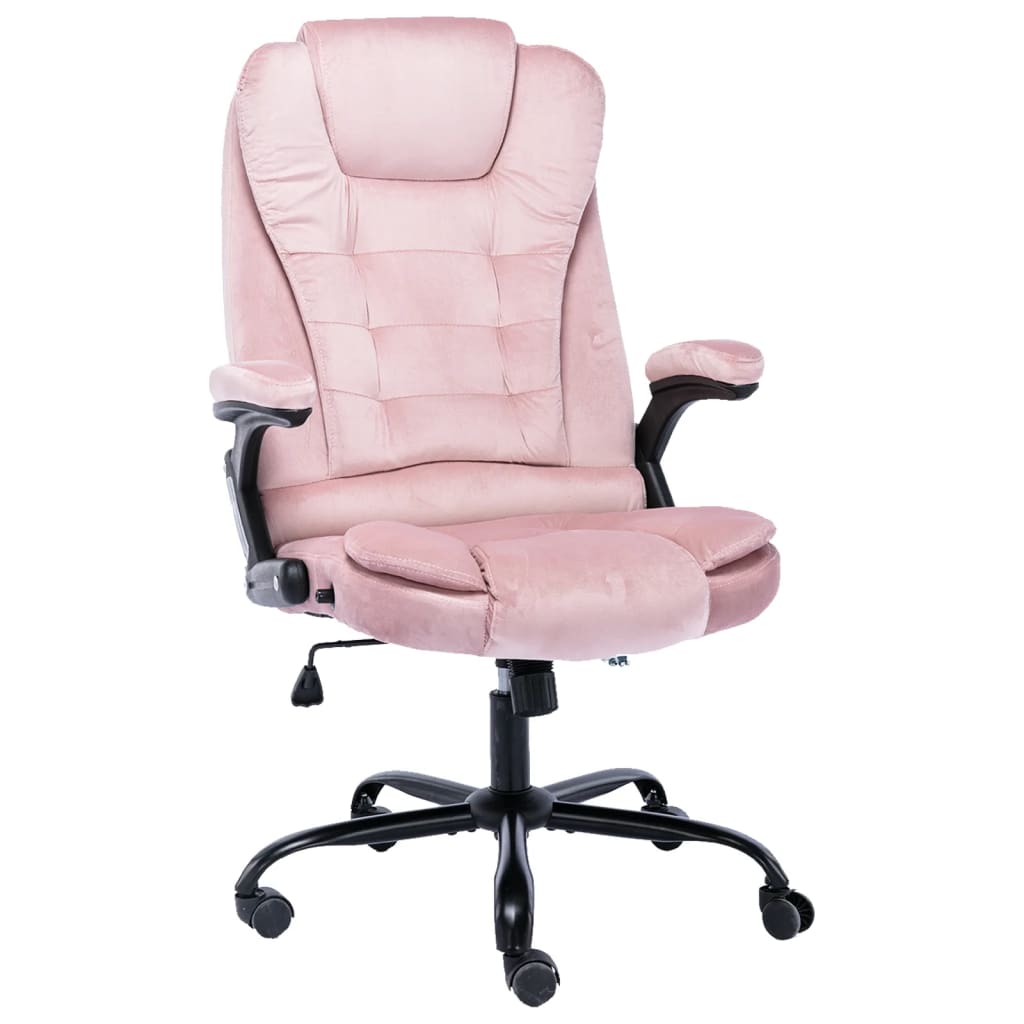 vidaXL Chaise de bureau velours rose