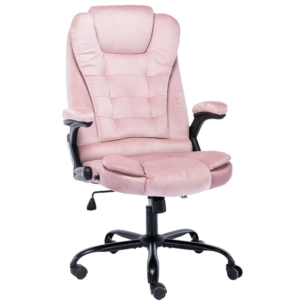 vidaXL Chaise de bureau velours rose