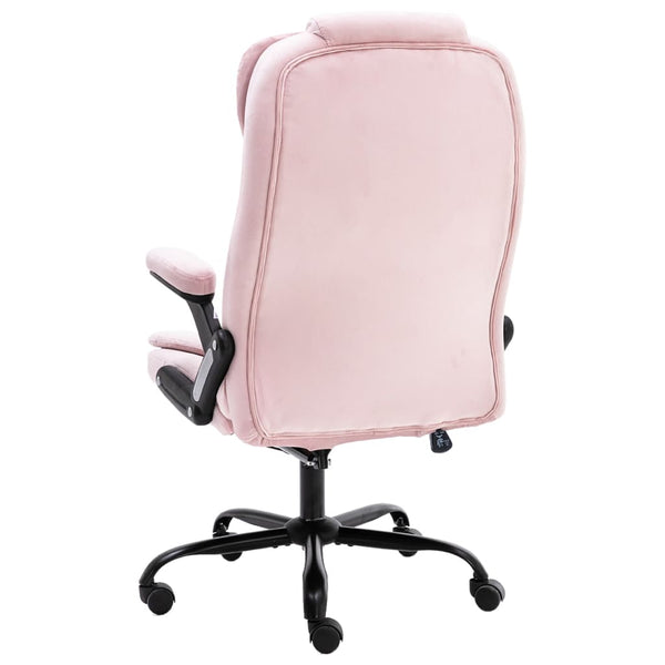 vidaXL Chaise de bureau velours rose