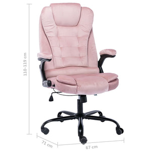 vidaXL Chaise de bureau velours rose