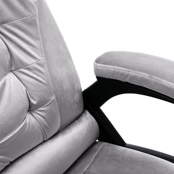 Massage-Bürostuhl Hellgrau Samt