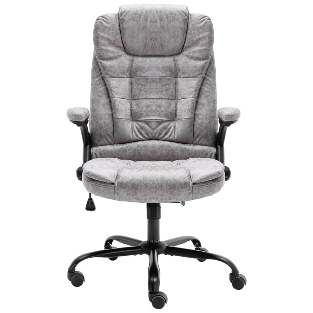Bürostuhl Hellgrau Wildleder-Optik