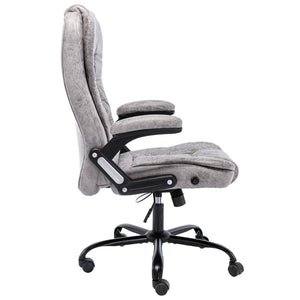 Bürostuhl Hellgrau Wildleder-Optik