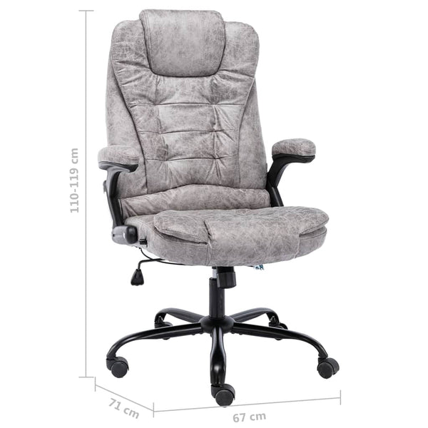 Bürostuhl Hellgrau Wildleder-Optik
