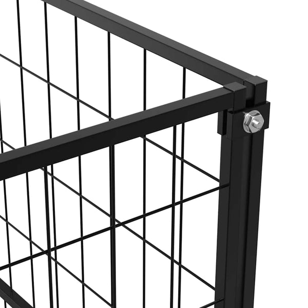 Hundezwinger Schwarz 6 m² Stahl