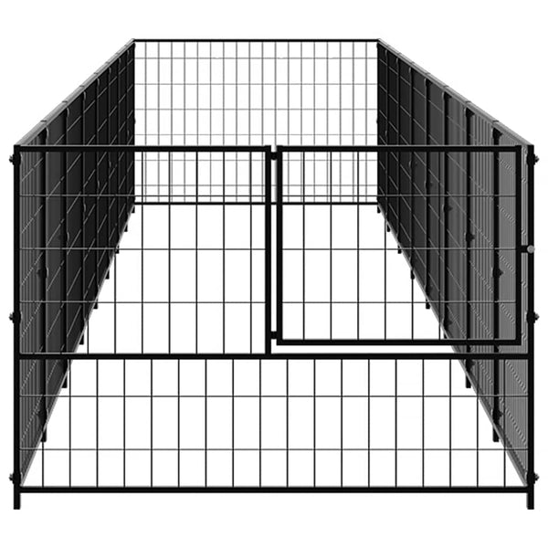 Hundezwinger Schwarz 8 m² Stahl
