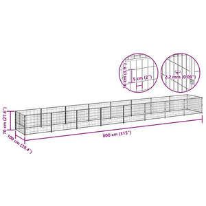 Hundezwinger Schwarz 8 m² Stahl