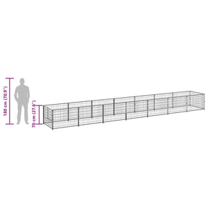 Hundezwinger Schwarz 8 m² Stahl